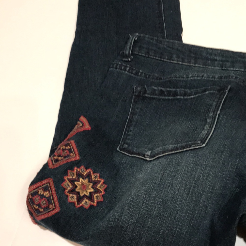 NWOT CODE BLEU BESTIE GRACIE Embroidered jeans 8P petite - Picture 7 of 11